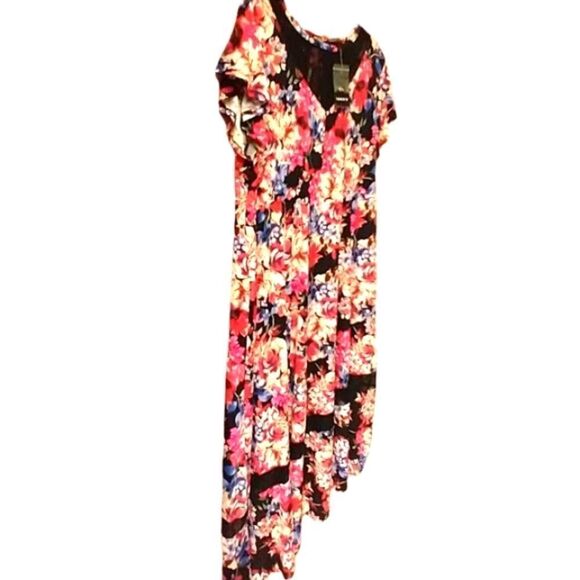 TORRID Plus Size Skater Maxi Dress Studio Knit Lace Floral Black SIZE 3X - Picture 7 of 16